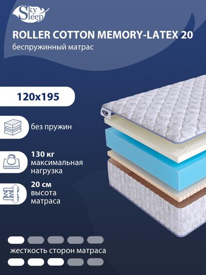 Матрас SkySleep ROLLER Cotton Memory-Latex 20