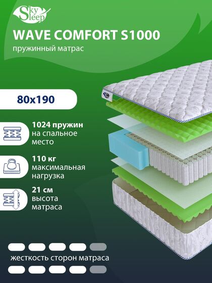 Матрас SkySleep WAVE Comfort S1000