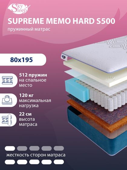 Матрас SkySleep SUPREME MEMO HARD S500