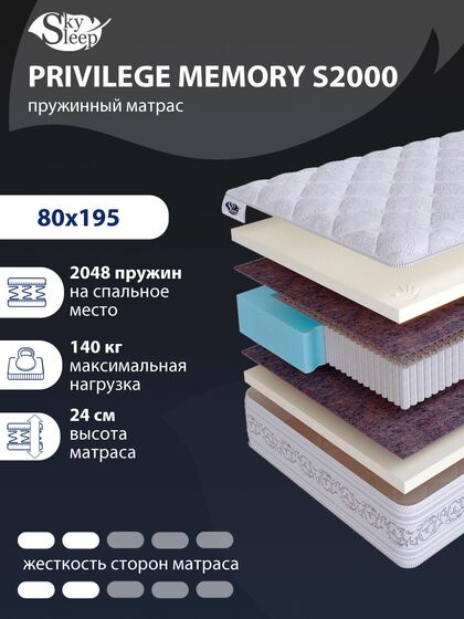 Матрас SkySleep PRIVILEGE MEMORY S2000