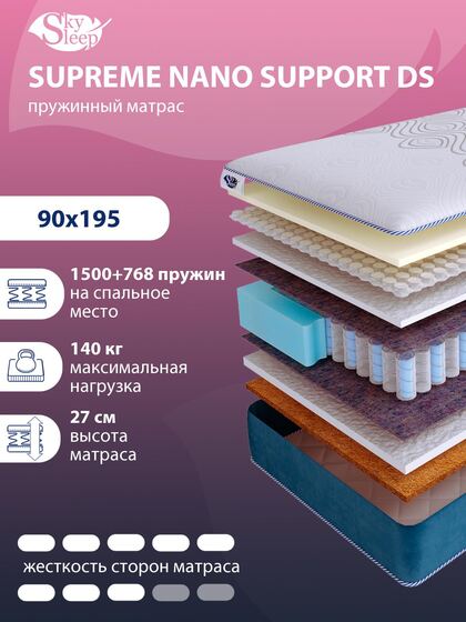 Матрас SkySleep SUPREME NANO SUPPORT DS