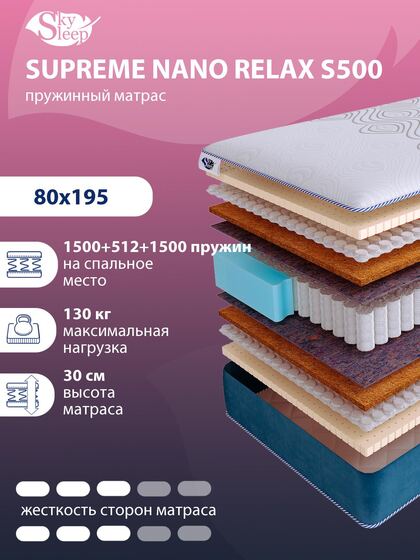 Матрас SkySleep SUPREME NANO RELAX S500