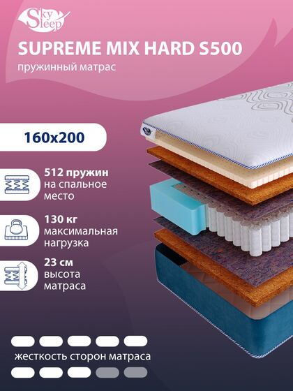 Матрас SkySleep SUPREME MIX HARD S500