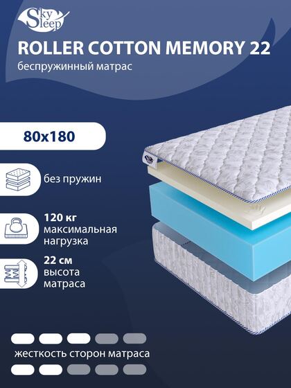 Матрас SkySleep ROLLER Cotton Memory 22