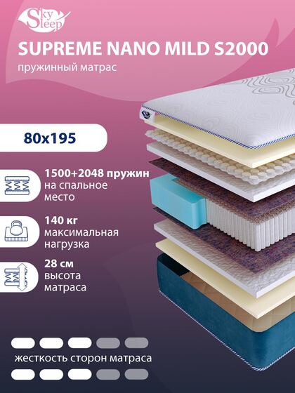 Матрас SkySleep SUPREME NANO MILD S2000