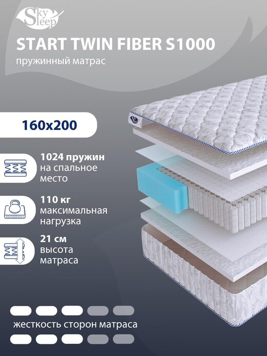 Матрас SkySleep START TWIN FIBER S1000