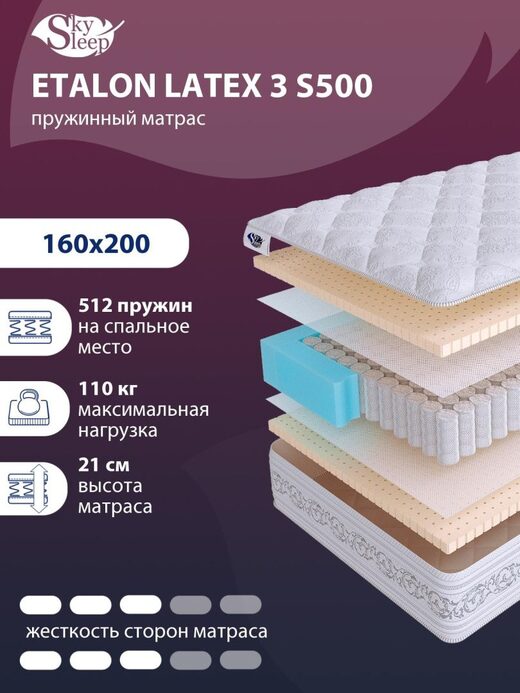 Матрас SkySleep ETALON LATEX 3 S500
