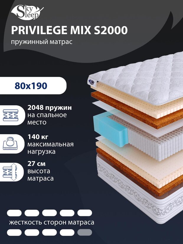 Матрас SkySleep PRIVILEGE MIX S2000
