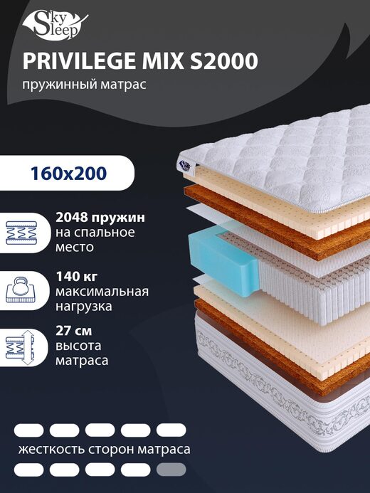 Матрас SkySleep PRIVILEGE MIX S2000