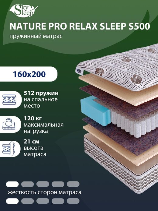 Матрас SkySleep NATURE PRO RELAX SLEEP S500