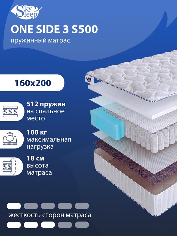 Матрас SkySleep ONE SIDE 3 S500