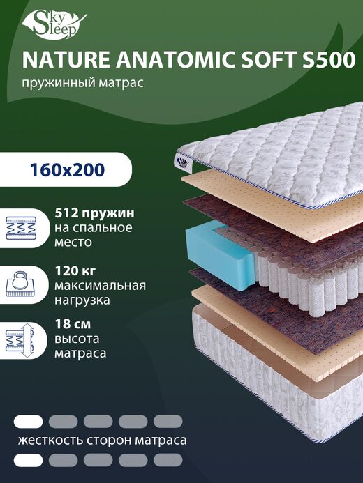 Матрас SkySleep NATURE ANATOMIC SOFT S500