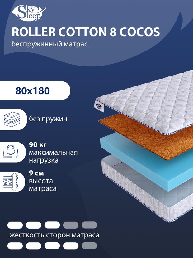 Матрас SkySleep ROLLER Cotton 8 Cocos