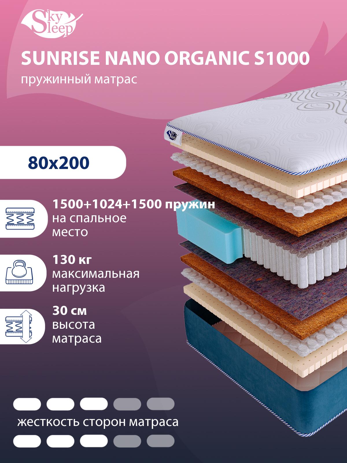 Матрас SkySleep SUNRISE NANO Organic S1000