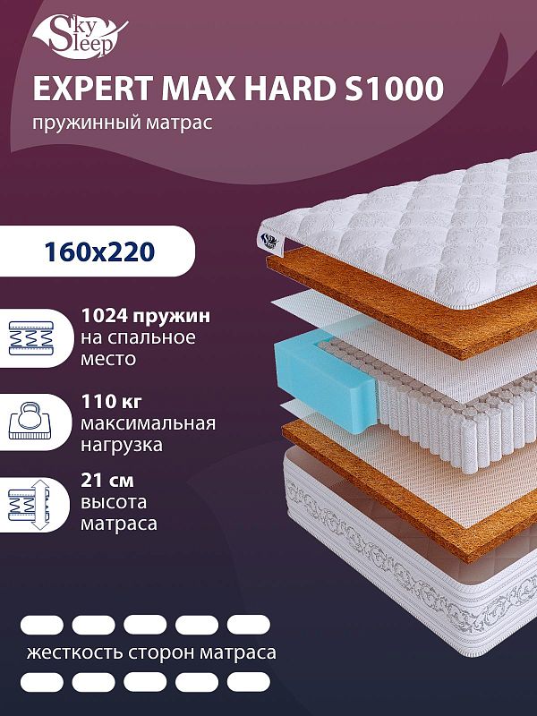 Матрас SkySleep EXPERT MAX Hard S1000