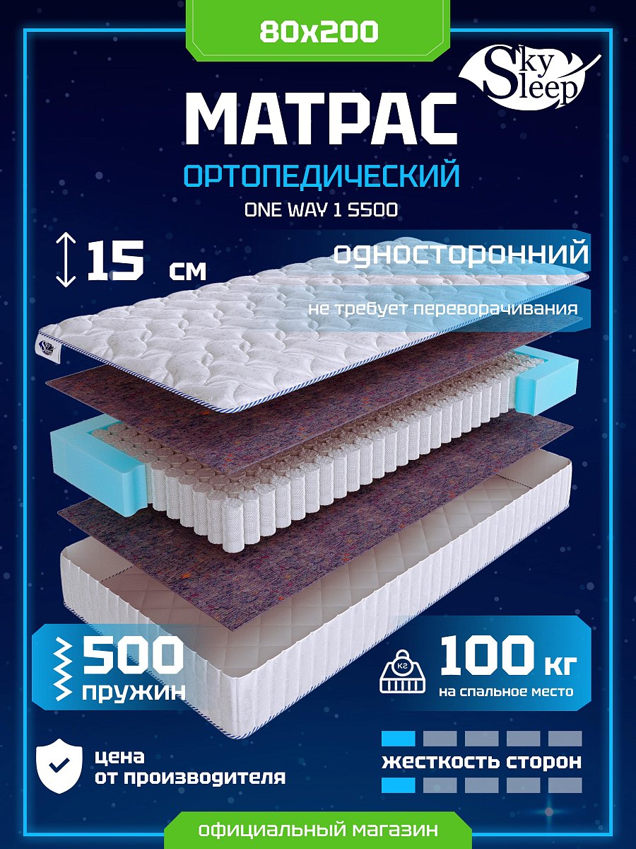 Матрас SkySleep ONE WAY 1 S500
