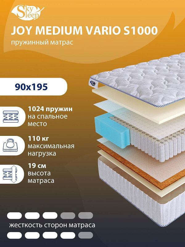 Матрас SkySleep JOY MEDIUM VARIO S1000