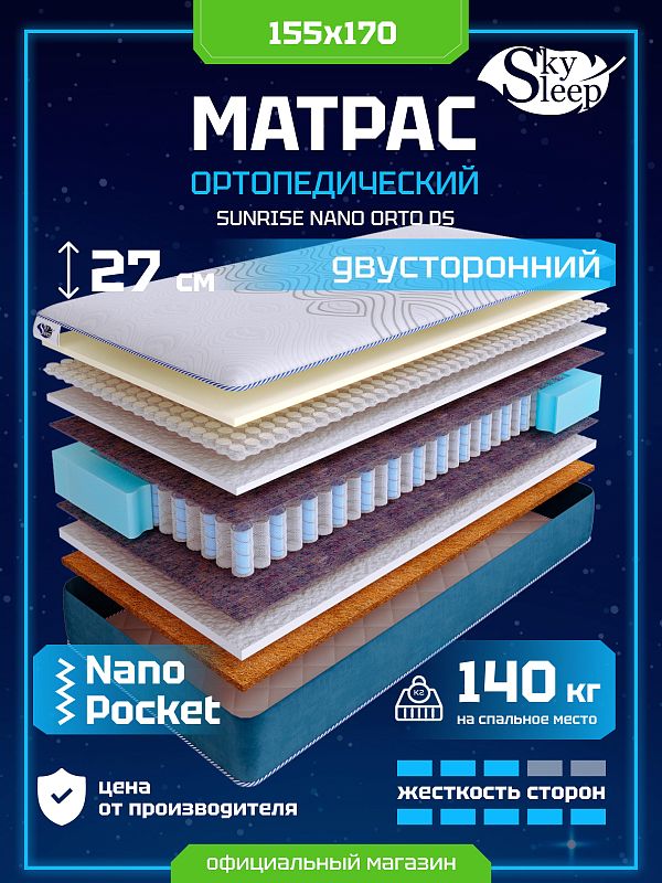 Матрас SkySleep SUNRISE NANO Orto DS