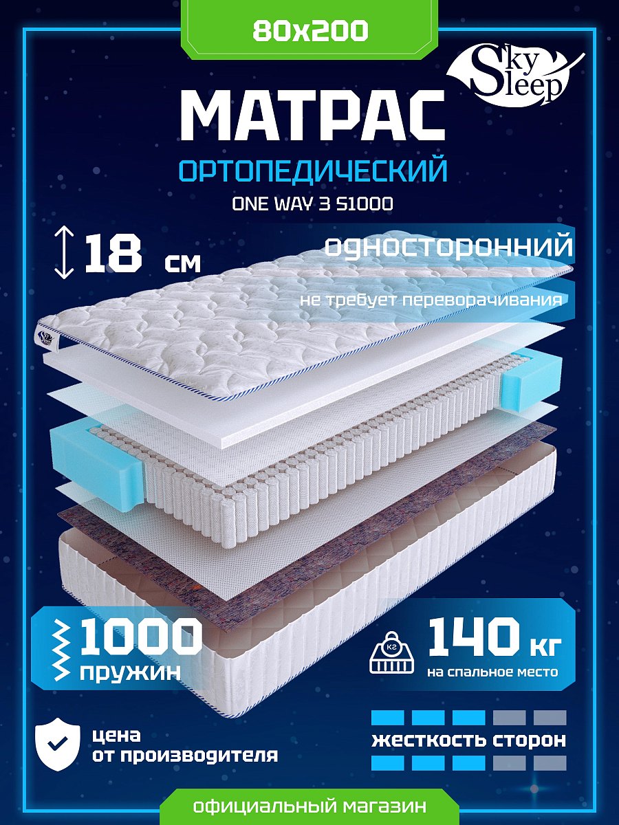 Матрас SkySleep ONE WAY 3 S1000