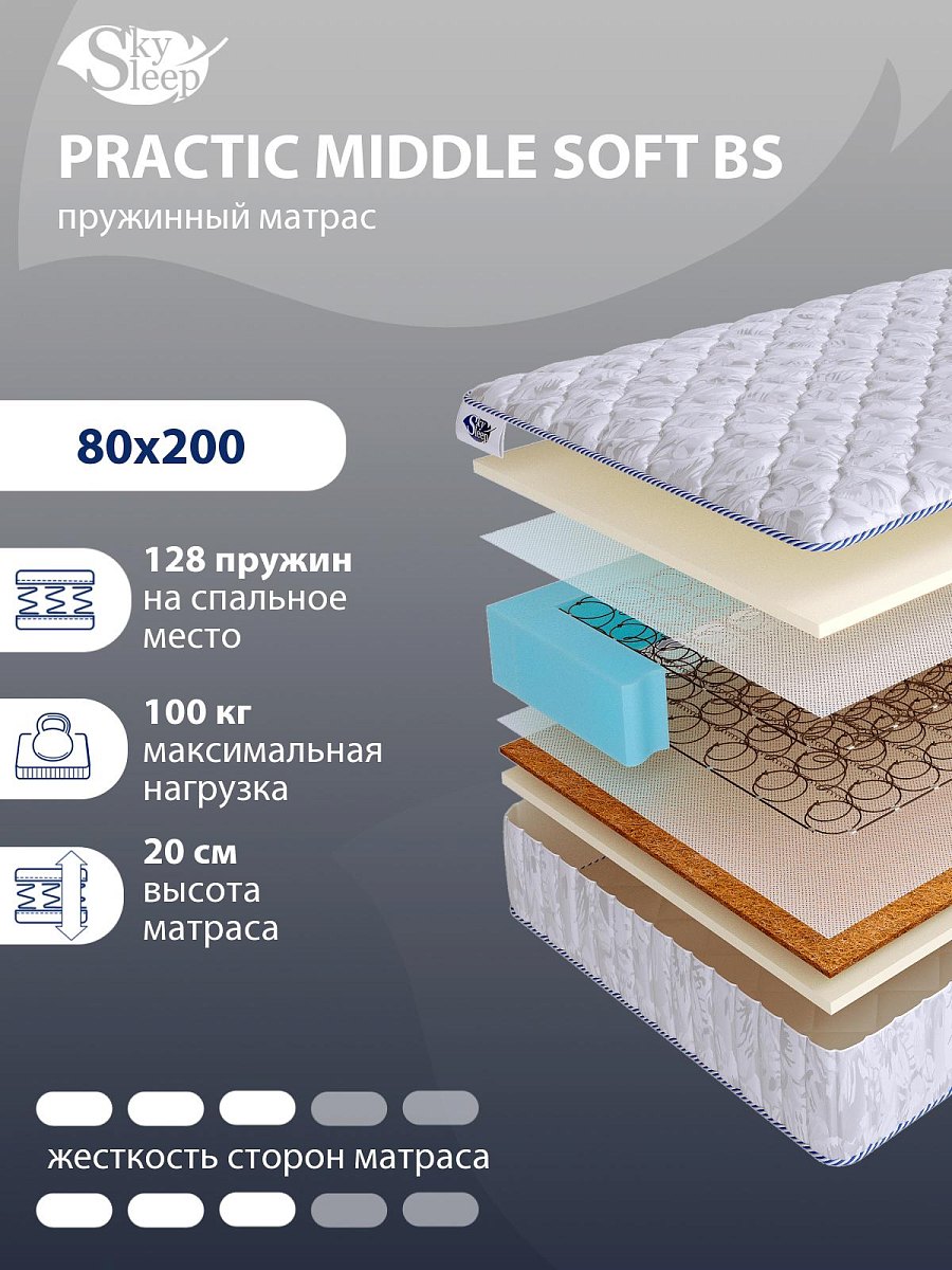 Матрас SkySleep PRACTIC MIDDLE SOFT BS