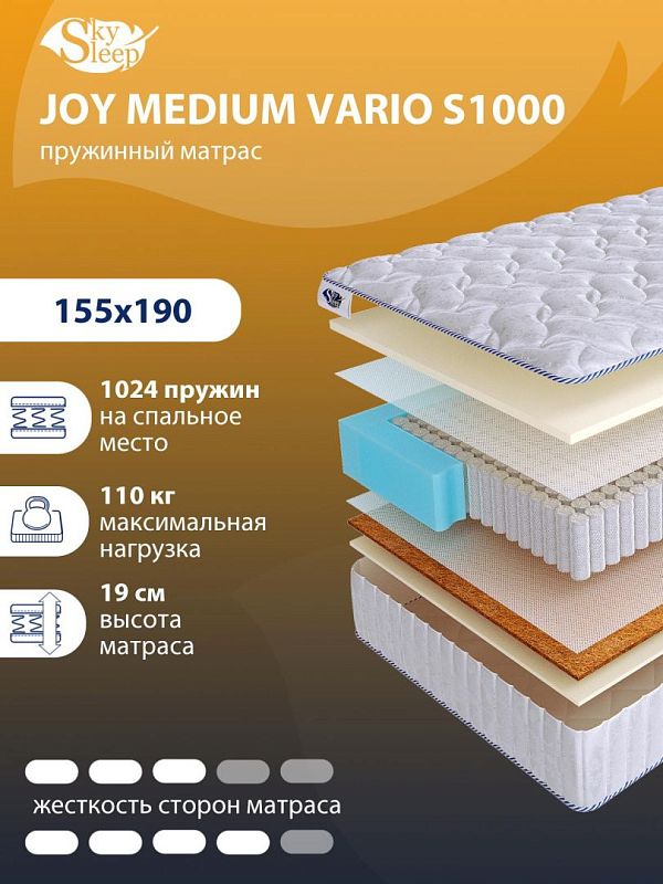 Матрас SkySleep JOY MEDIUM VARIO S1000