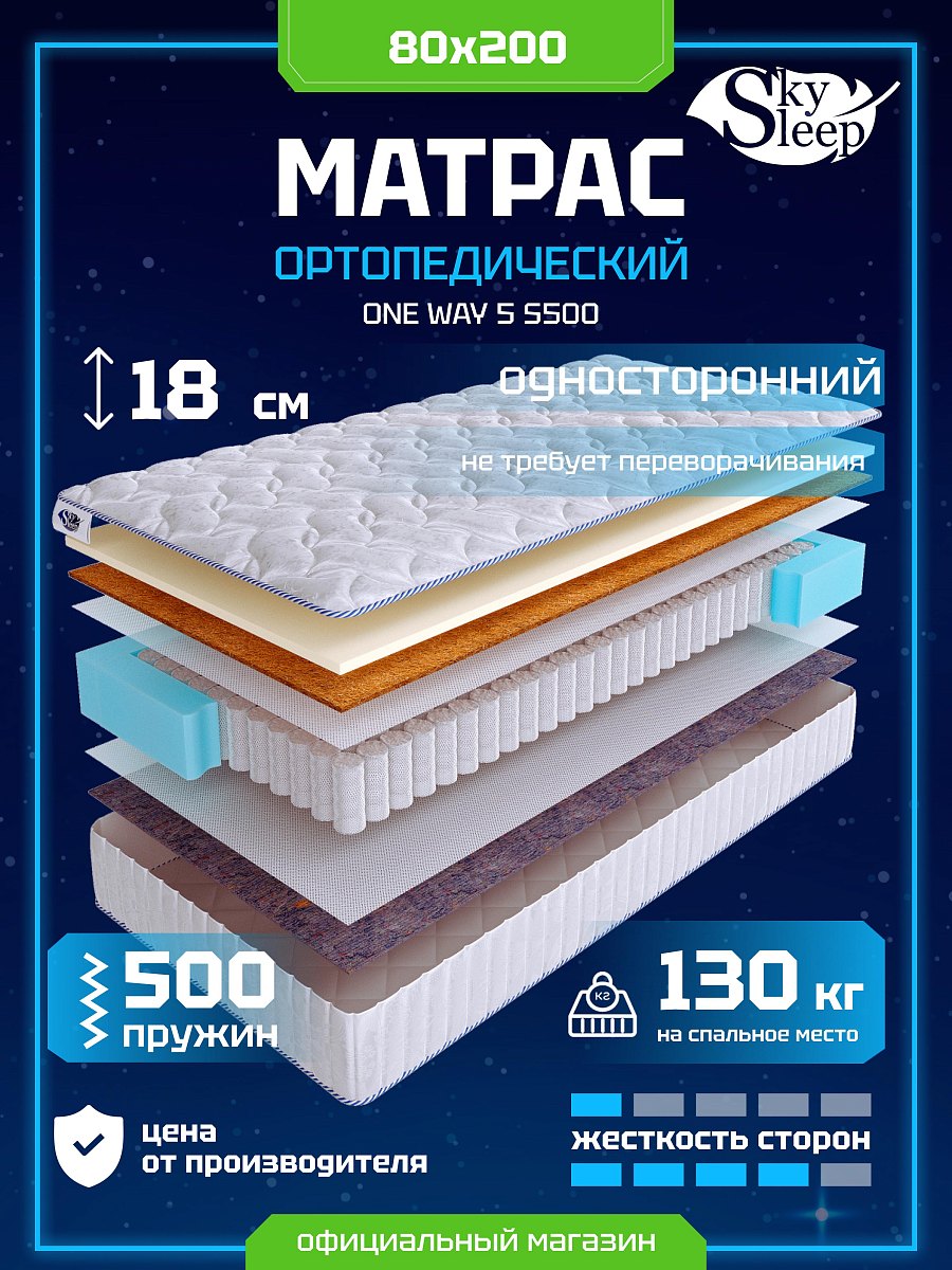 Матрас SkySleep ONE WAY 5 S500