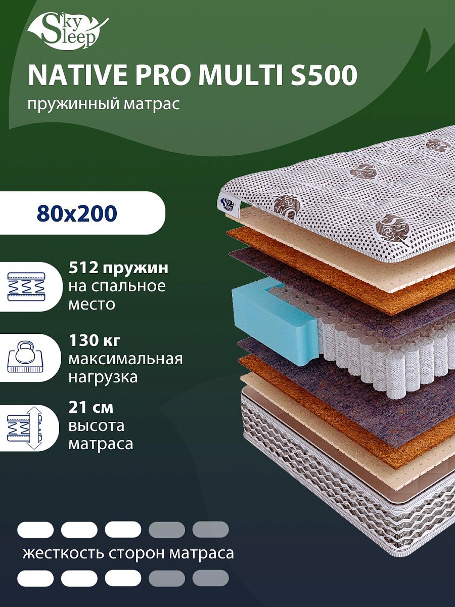 Матрас SkySleep NATIVE PRO MULTI S500