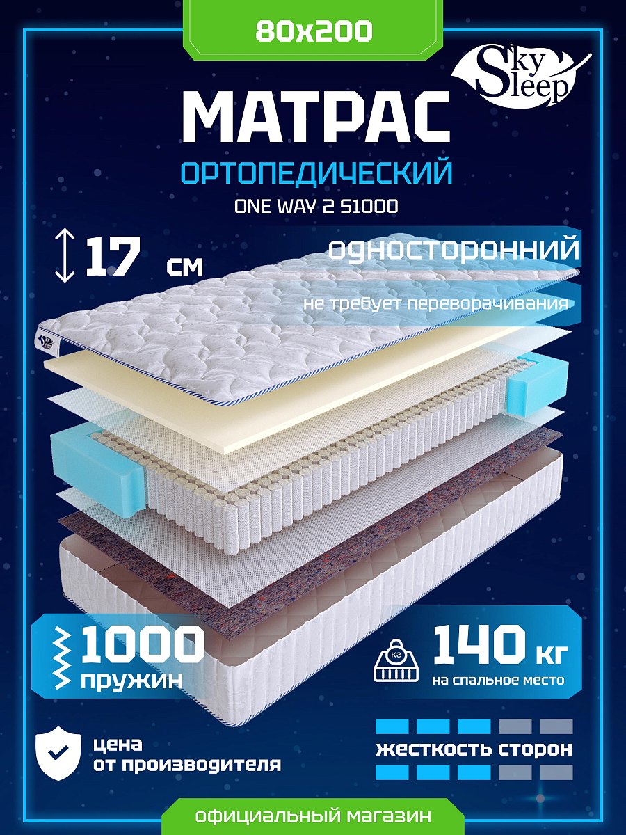 Матрас SkySleep ONE WAY 2 S1000