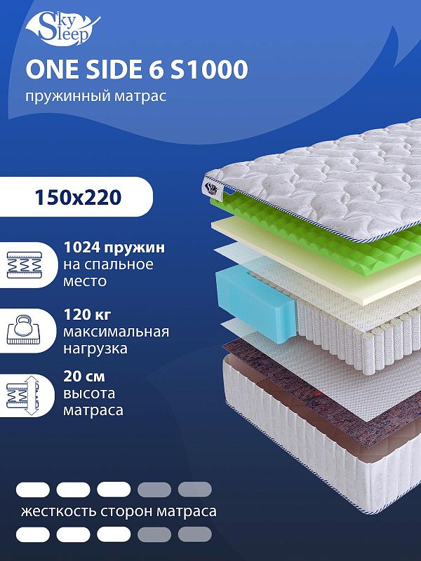 Матрас SkySleep ONE SIDE 6 S1000