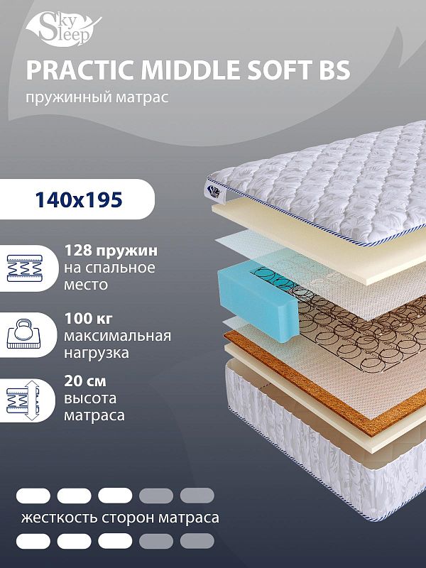 Матрас SkySleep PRACTIC MIDDLE SOFT BS