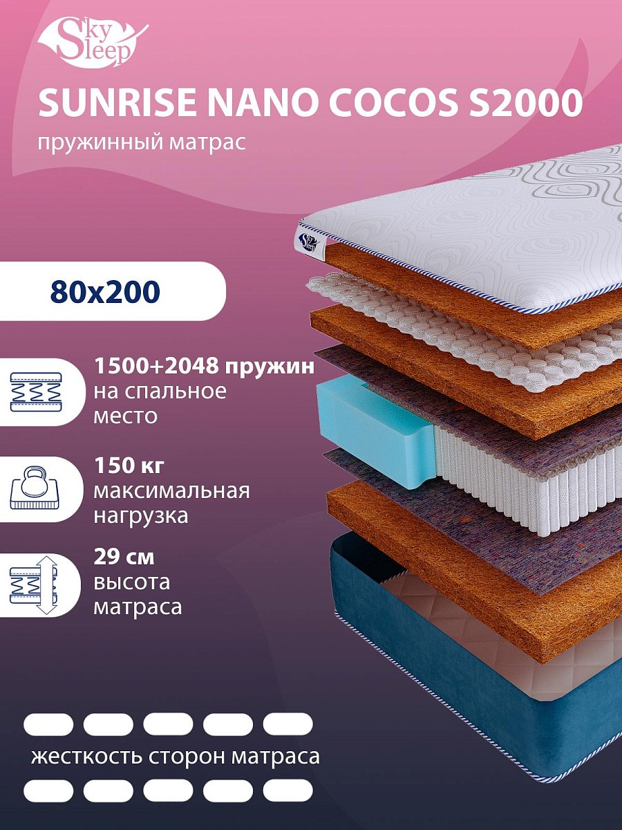 Матрас SkySleep SUNRISE NANO Cocos S2000