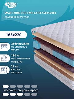 Матрас SMART ZONE DUO Twin Latex S500/S2000 фото 1