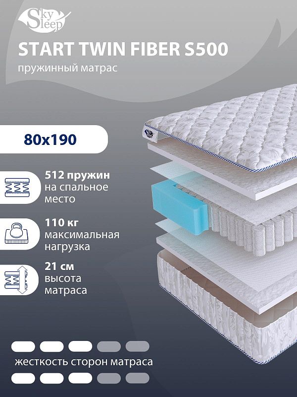 Матрас SkySleep START TWIN FIBER S500