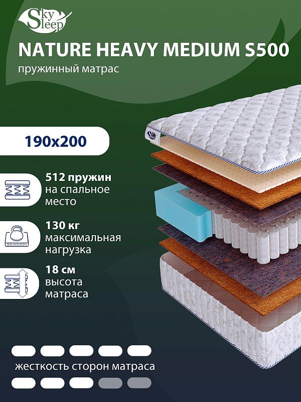 Матрас SkySleep NATURE HEAVY MEDIUM S500