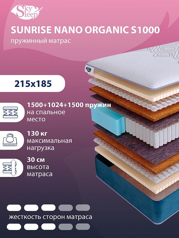 Матрас SkySleep SUNRISE NANO Organic S1000