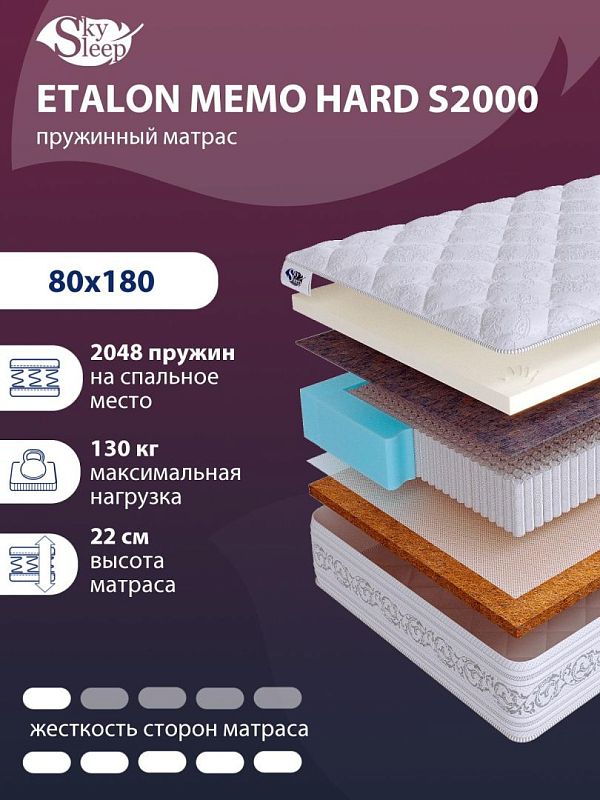 Матрас SkySleep ETALON MEMO HARD S2000