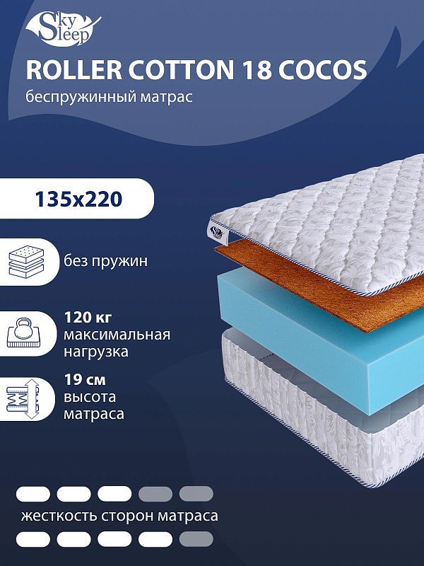 Матрас SkySleep ROLLER Cotton 18 Cocos