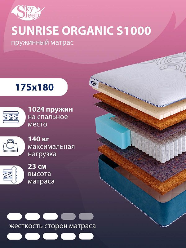 Матрас SkySleep SUNRISE Organic S1000