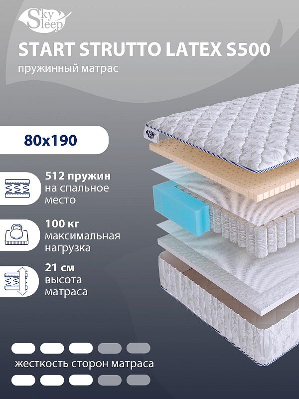Матрас SkySleep START STRUTTO LATEX S500