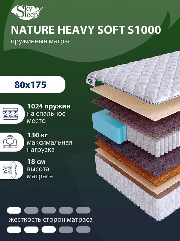 Матрас SkySleep NATURE HEAVY SOFT S1000
